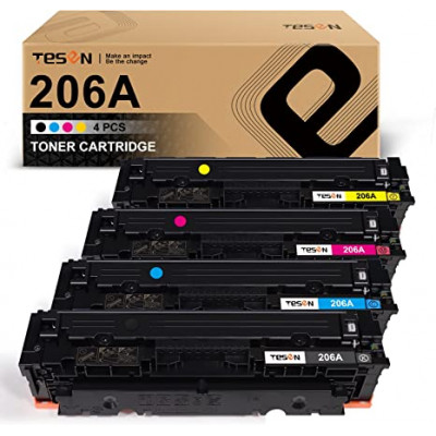TESEN Compatible 258A 206A Remanufactured Toner Cartridge Replacement 4 Colors with Chips